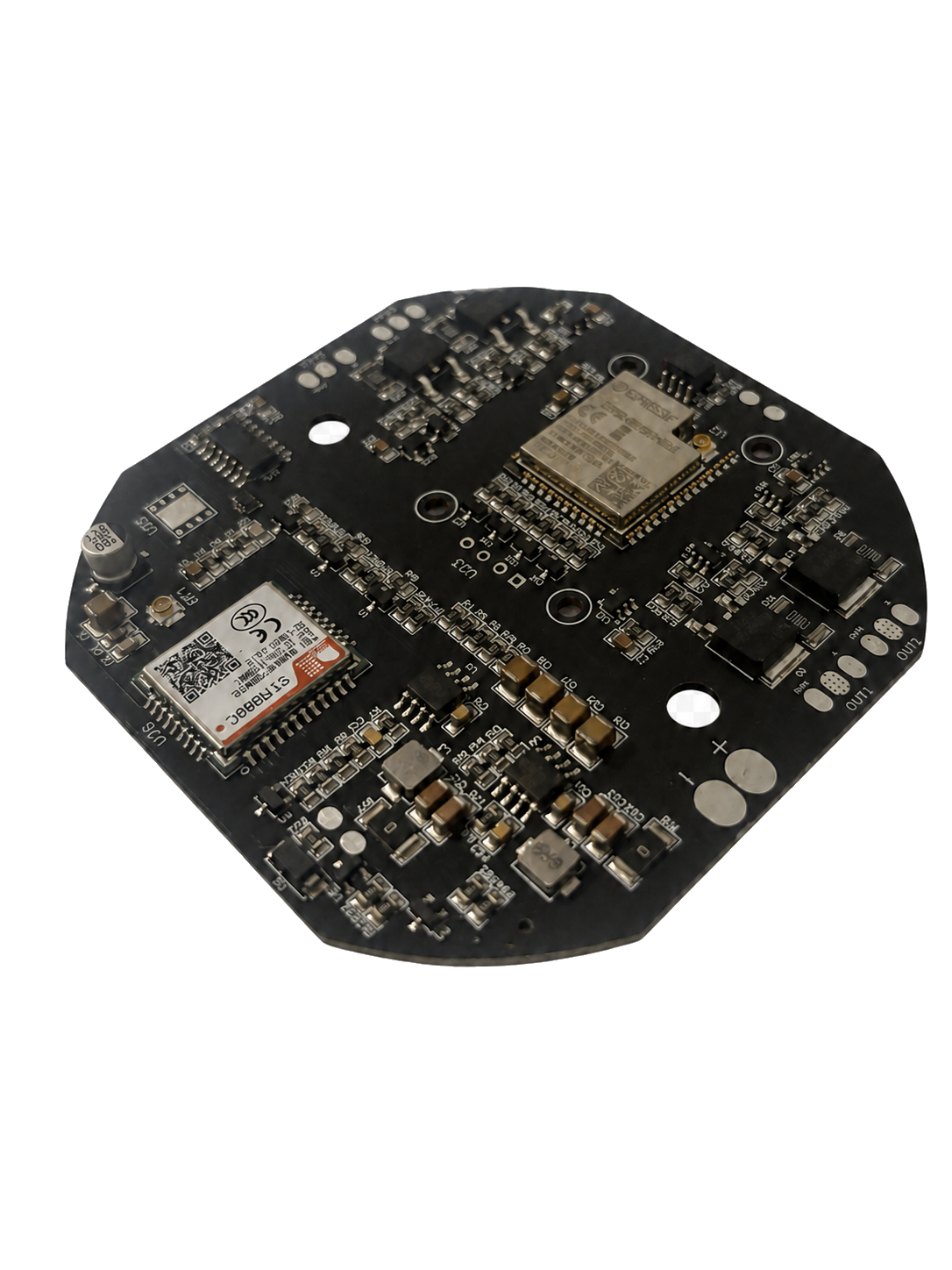 Scheda elettronica Protodynamics con moduli radio e componentistica SMD